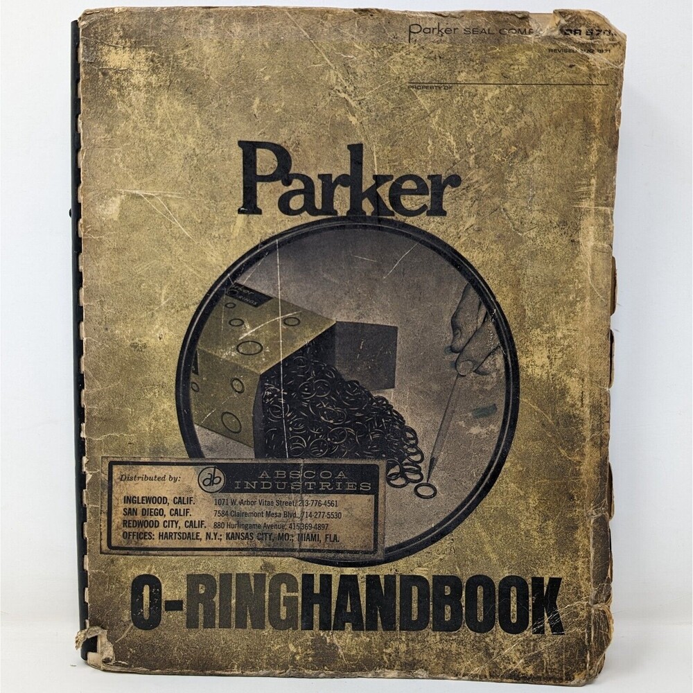 Vintage Parker O-Ring Handbook OR5700 Parker Seal Company Aug 1971 Distressed